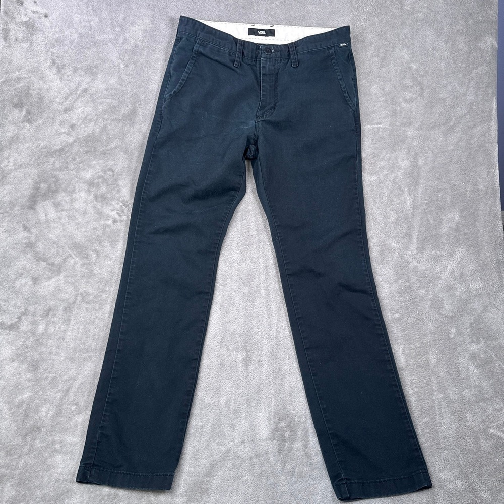 Vans Mens Authentic Chino Pants Black Straight Leg 3143BLK Size 32 faded